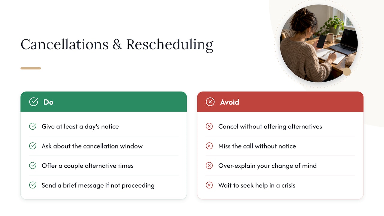 Handling cancellations and rescheduling — overview diagram
