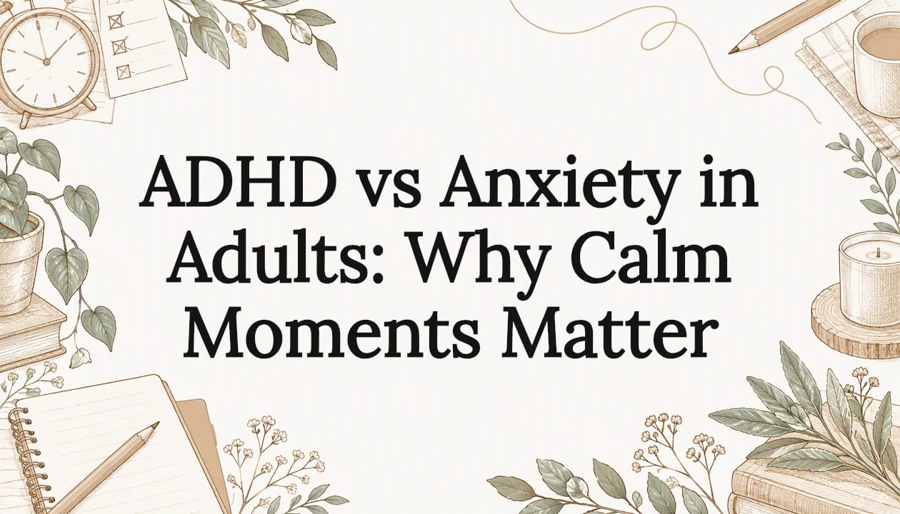 ADHD vs Anxiety in Adults: Why Calm Moments Matter