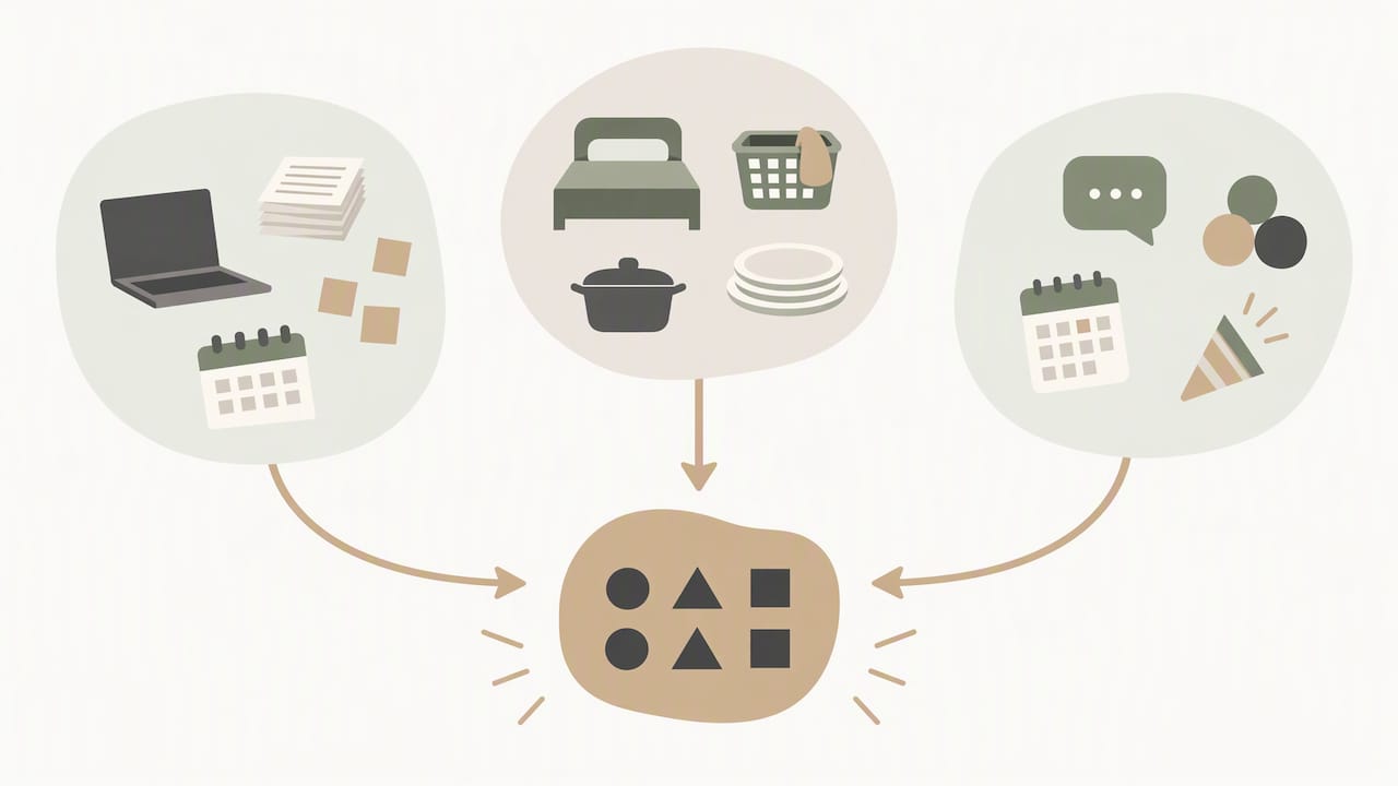 Examples from three settings combine into patterns