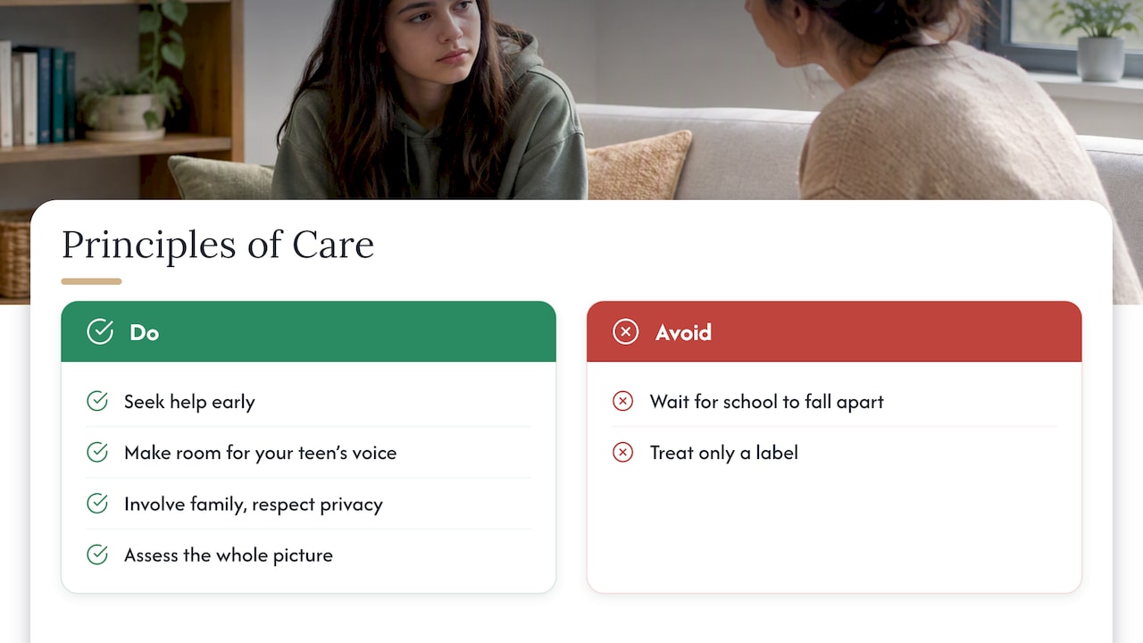 Our perspective on teen depression care — overview diagram